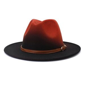 Stylish Red and Black Fedora Hat